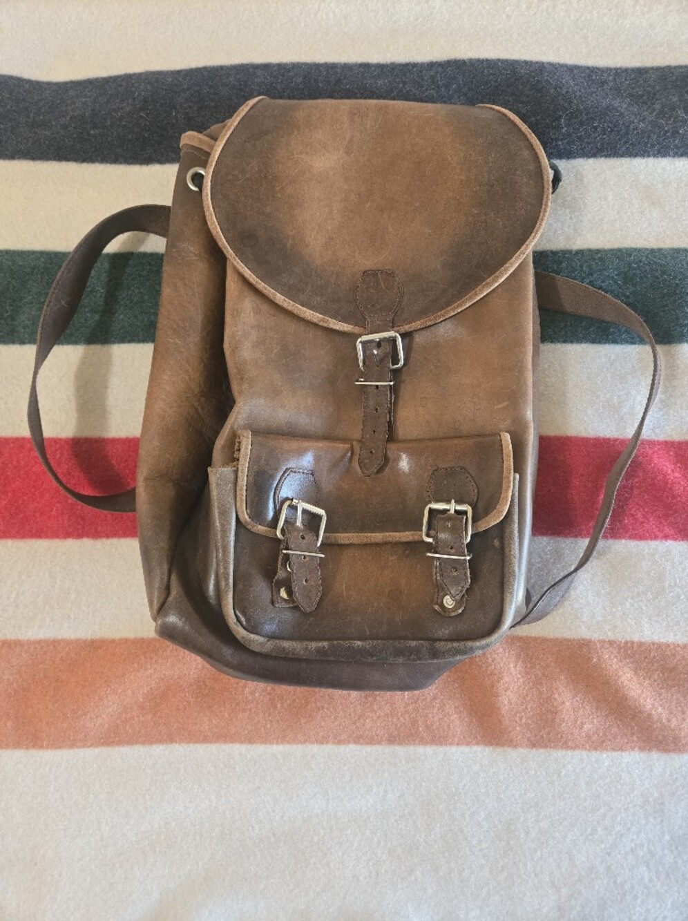 Classic Brown Leather Backpack